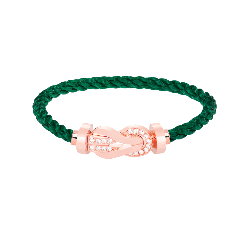 [Leaves]LARGE 8-FIGURE BUCKLE HALF DIAMOND BRACELET - ROSE GOLD