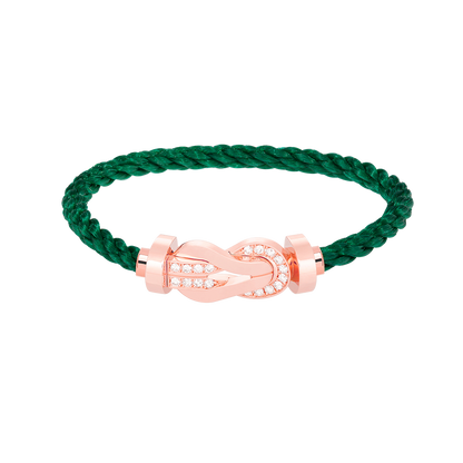 [Leaves]LARGE 8-FIGURE BUCKLE HALF DIAMOND BRACELET - ROSE GOLD