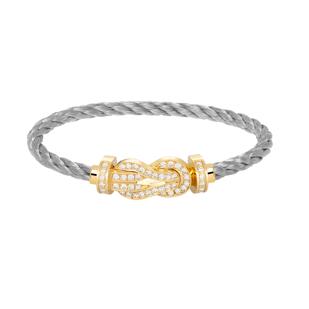 [Leaves]LARGE 8-FIGURE BUCKLE FULL DIAMOND BRACELET - GOLD