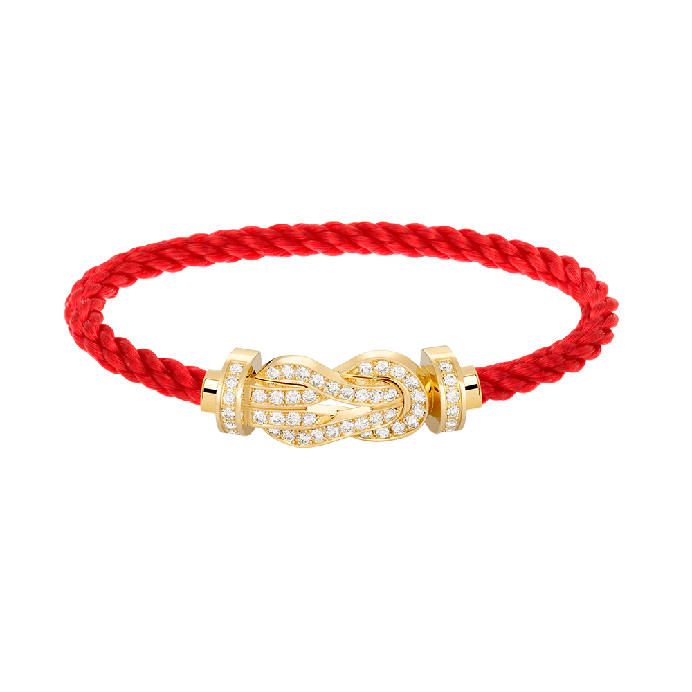 [Leaves]LARGE 8-FIGURE BUCKLE FULL DIAMOND BRACELET - GOLD