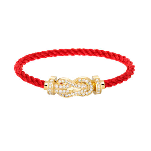 [Leaves]LARGE 8-FIGURE BUCKLE FULL DIAMOND BRACELET - GOLD