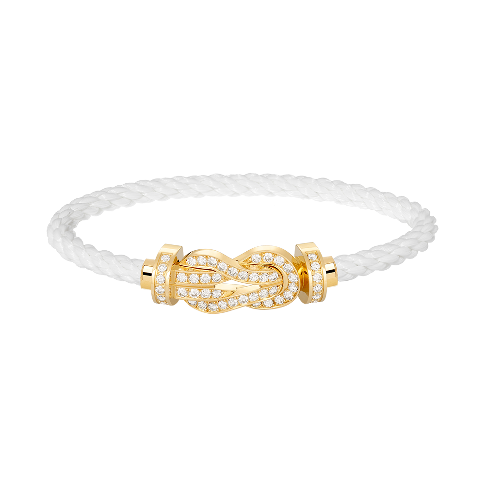 [Leaves]LARGE 8-FIGURE BUCKLE FULL DIAMOND BRACELET - GOLD