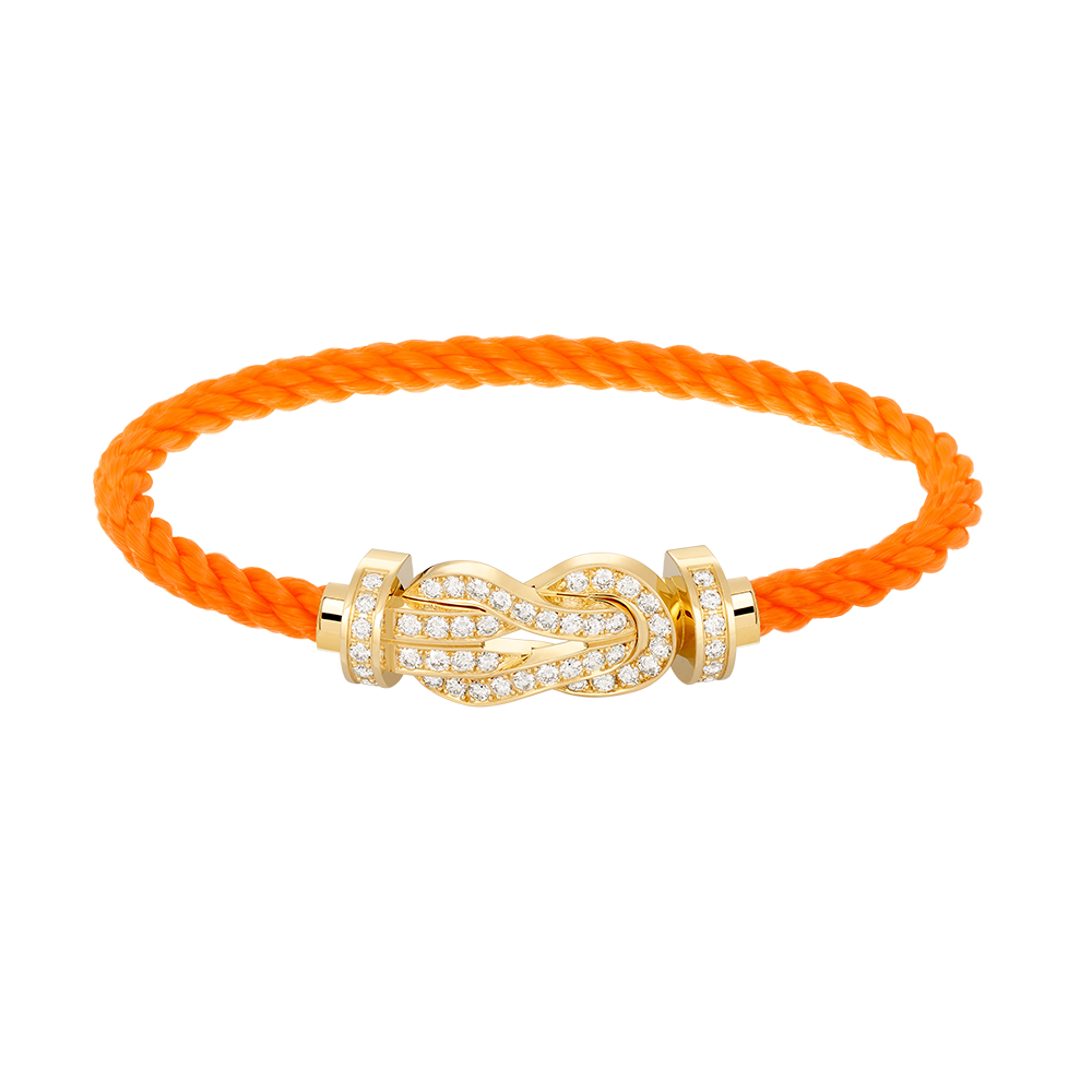 [Leaves]LARGE 8-FIGURE BUCKLE FULL DIAMOND BRACELET - GOLD