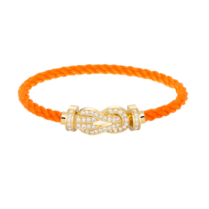 [Leaves]LARGE 8-FIGURE BUCKLE FULL DIAMOND BRACELET - GOLD