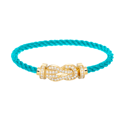 [Leaves]LARGE 8-FIGURE BUCKLE FULL DIAMOND BRACELET - GOLD