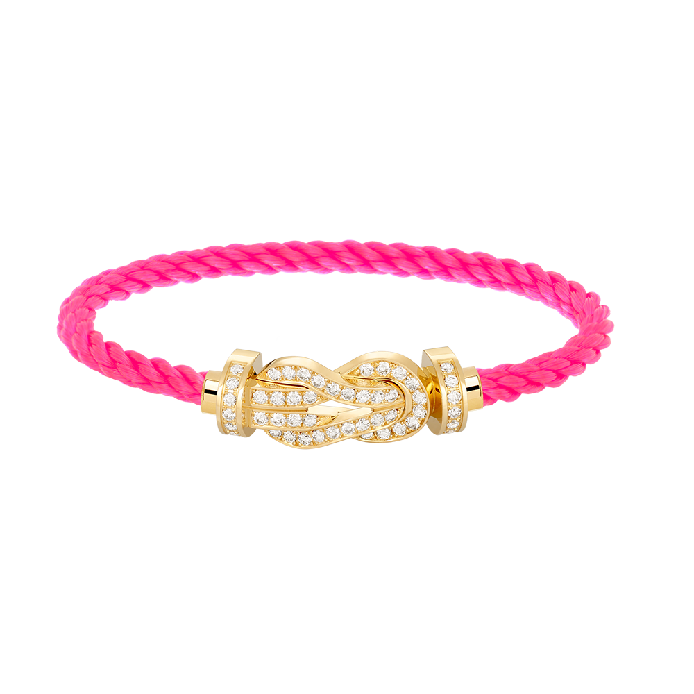 [Leaves]LARGE 8-FIGURE BUCKLE FULL DIAMOND BRACELET - GOLD