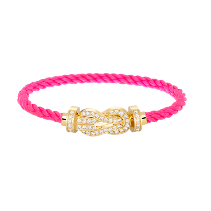 [Leaves]LARGE 8-FIGURE BUCKLE FULL DIAMOND BRACELET - GOLD