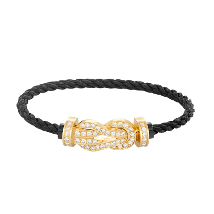 [Leaves]LARGE 8-FIGURE BUCKLE FULL DIAMOND BRACELET - GOLD