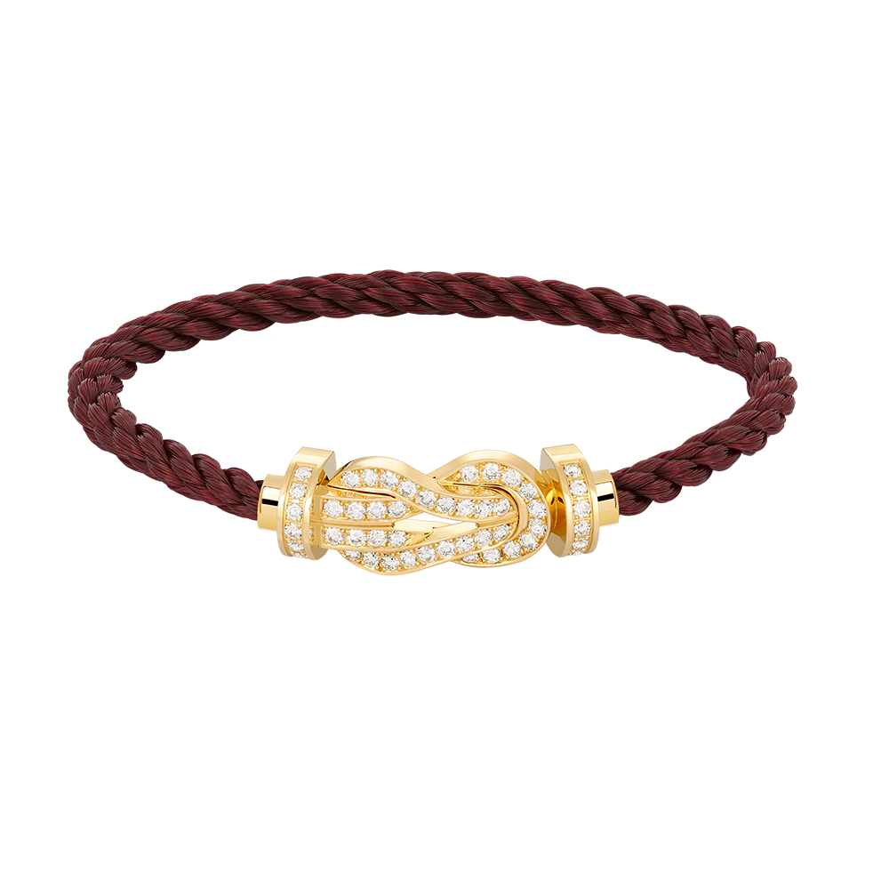 [Leaves]LARGE 8-FIGURE BUCKLE FULL DIAMOND BRACELET - GOLD