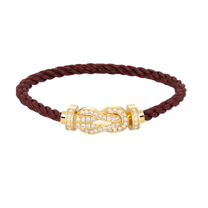 [Leaves]LARGE 8-FIGURE BUCKLE FULL DIAMOND BRACELET - GOLD