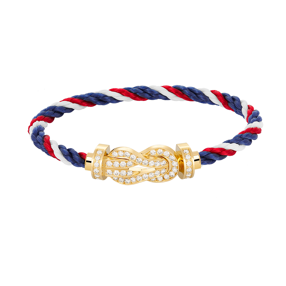 [Leaves]LARGE 8-FIGURE BUCKLE FULL DIAMOND BRACELET - GOLD