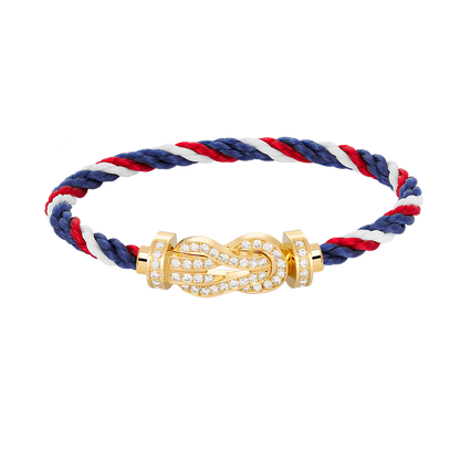 [Leaves]LARGE 8-FIGURE BUCKLE FULL DIAMOND BRACELET - GOLD