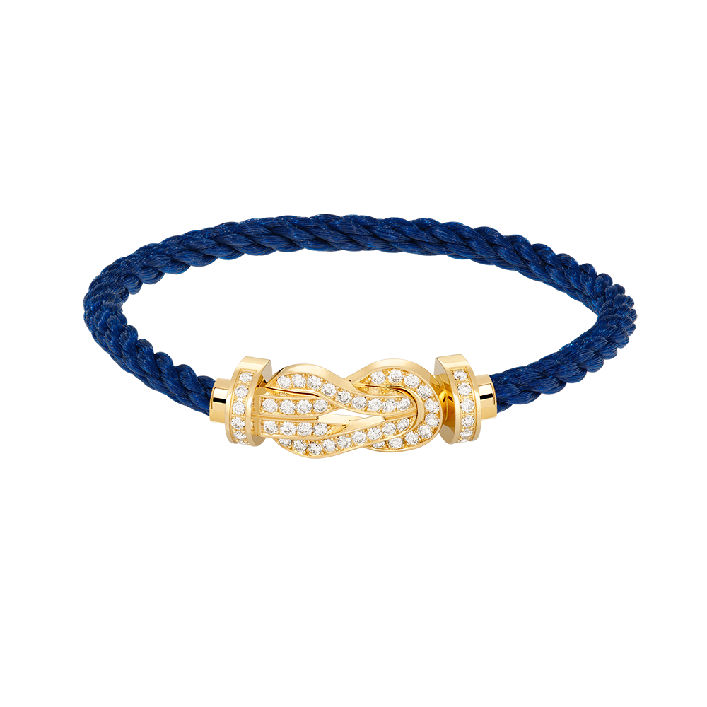 [Leaves]LARGE 8-FIGURE BUCKLE FULL DIAMOND BRACELET - GOLD