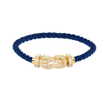 [Leaves]LARGE 8-FIGURE BUCKLE FULL DIAMOND BRACELET - GOLD
