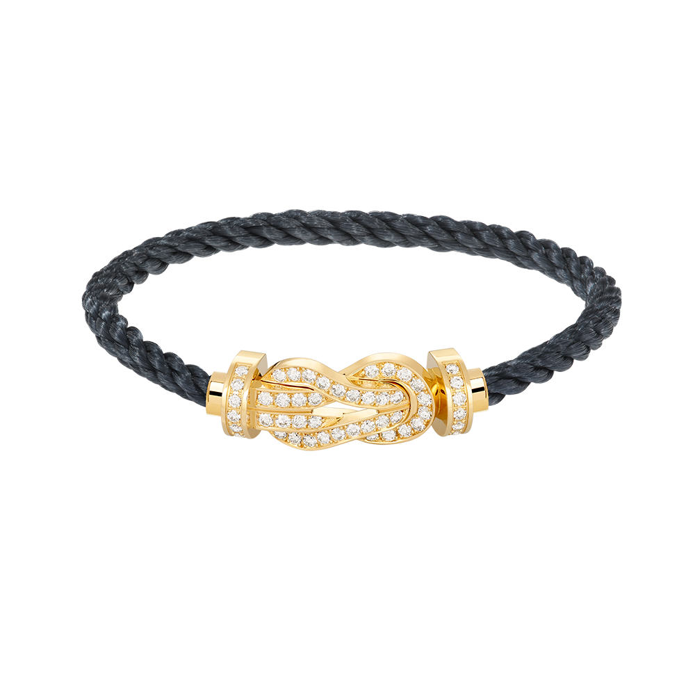 [Leaves]LARGE 8-FIGURE BUCKLE FULL DIAMOND BRACELET - GOLD