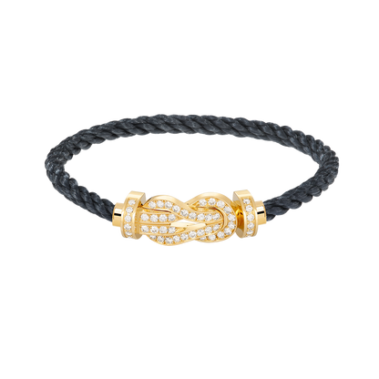 [Leaves]LARGE 8-FIGURE BUCKLE FULL DIAMOND BRACELET - GOLD