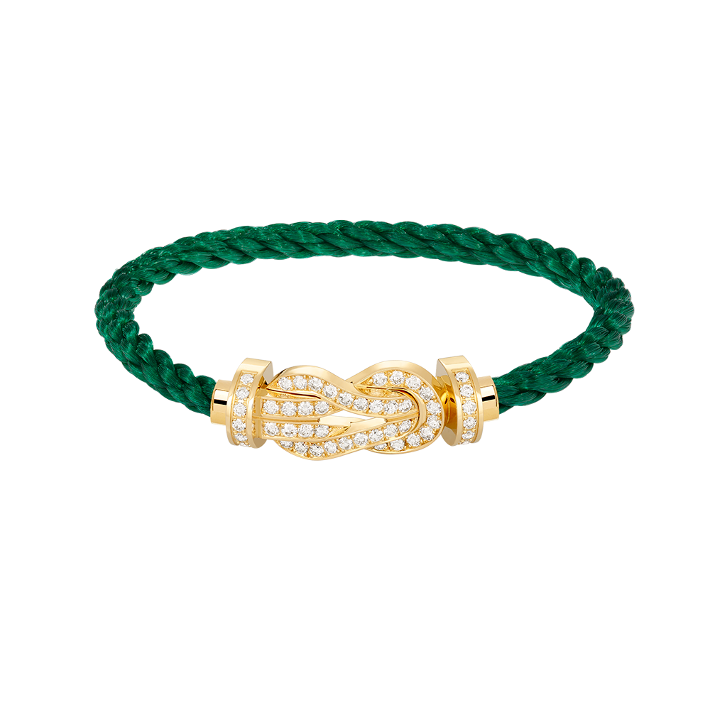 [Leaves]LARGE 8-FIGURE BUCKLE FULL DIAMOND BRACELET - GOLD