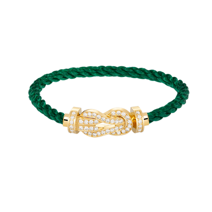 [Leaves]LARGE 8-FIGURE BUCKLE FULL DIAMOND BRACELET - GOLD