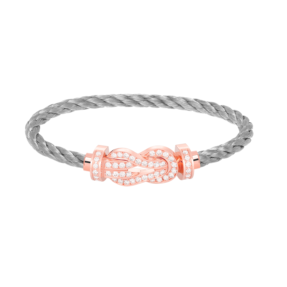 [Leaves]LARGE 8-FIGURE BUCKLE FULL DIAMOND BRACELET - ROSE GOLD