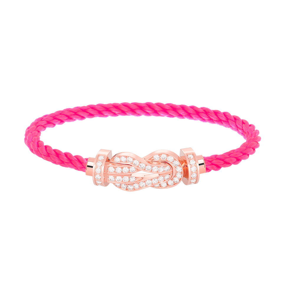 [Leaves]LARGE 8-FIGURE BUCKLE FULL DIAMOND BRACELET - ROSE GOLD
