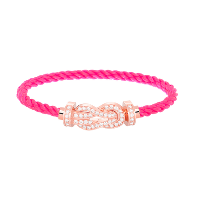 [Leaves]LARGE 8-FIGURE BUCKLE FULL DIAMOND BRACELET - ROSE GOLD