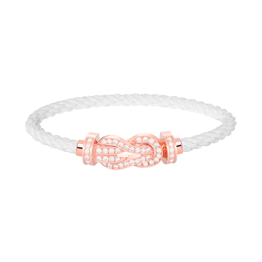[Leaves]LARGE 8-FIGURE BUCKLE FULL DIAMOND BRACELET - ROSE GOLD