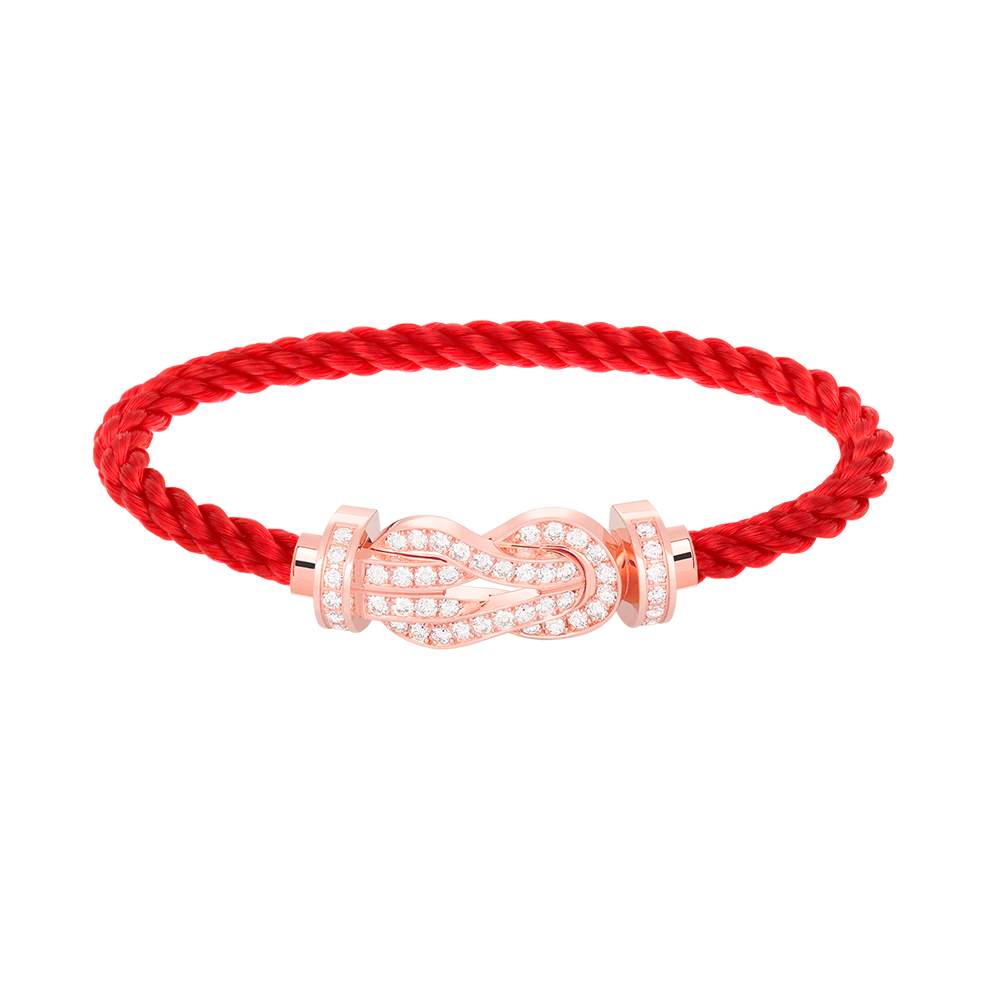 [Leaves]LARGE 8-FIGURE BUCKLE FULL DIAMOND BRACELET - ROSE GOLD