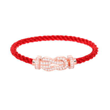 [Leaves]LARGE 8-FIGURE BUCKLE FULL DIAMOND BRACELET - ROSE GOLD