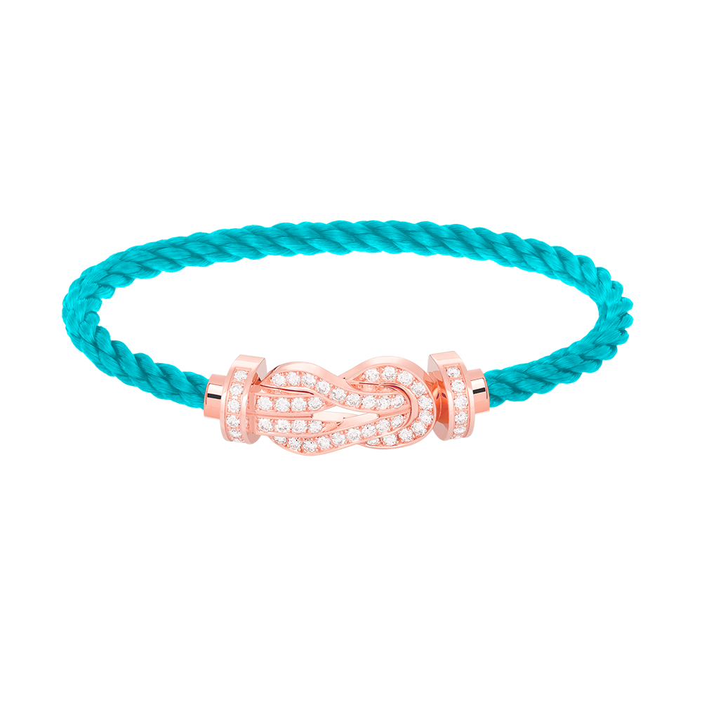 [Leaves]LARGE 8-FIGURE BUCKLE FULL DIAMOND BRACELET - ROSE GOLD