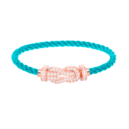 [Leaves]LARGE 8-FIGURE BUCKLE FULL DIAMOND BRACELET - ROSE GOLD
