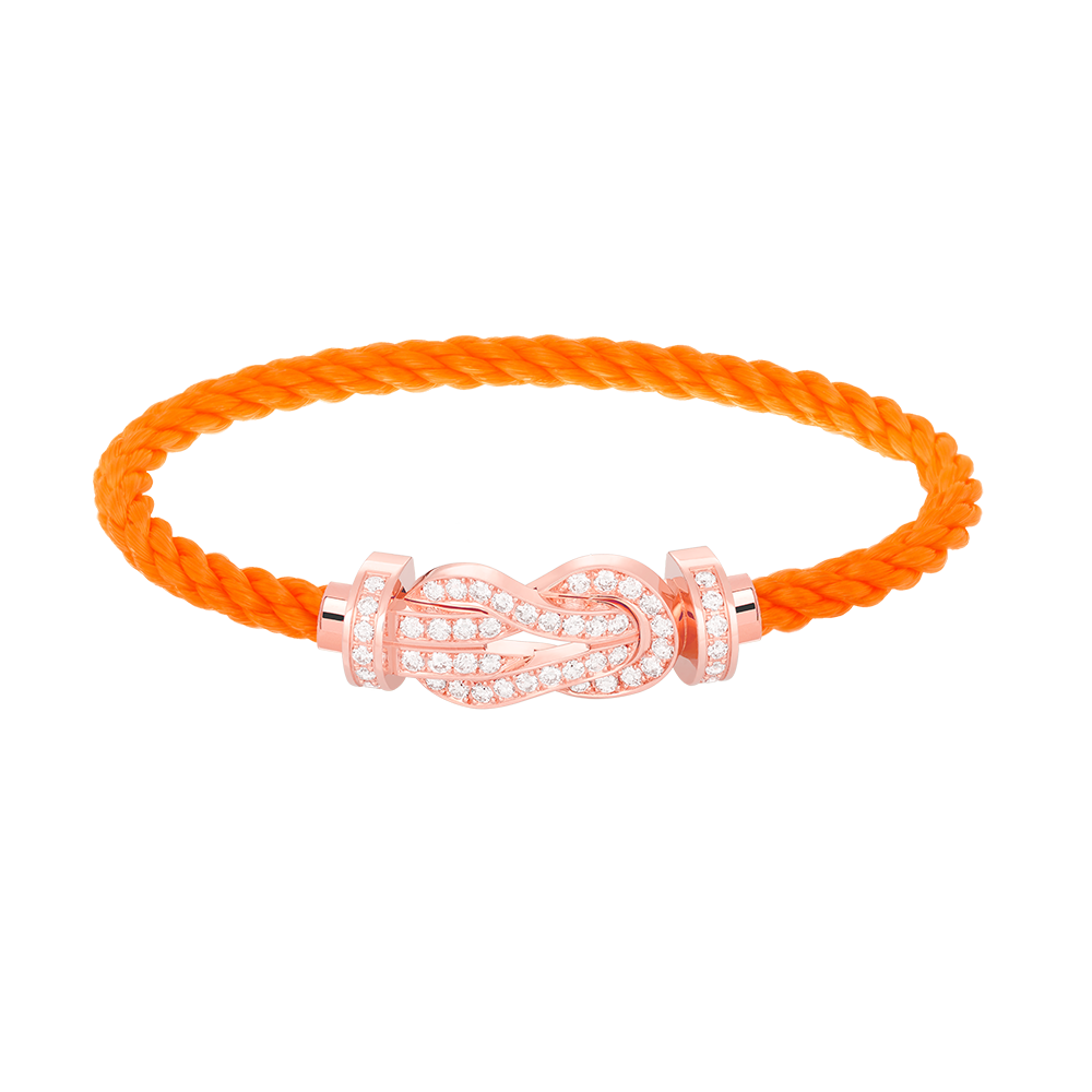 [Leaves]LARGE 8-FIGURE BUCKLE FULL DIAMOND BRACELET - ROSE GOLD
