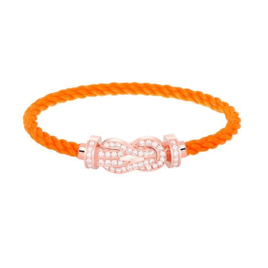 [Leaves]LARGE 8-FIGURE BUCKLE FULL DIAMOND BRACELET - ROSE GOLD
