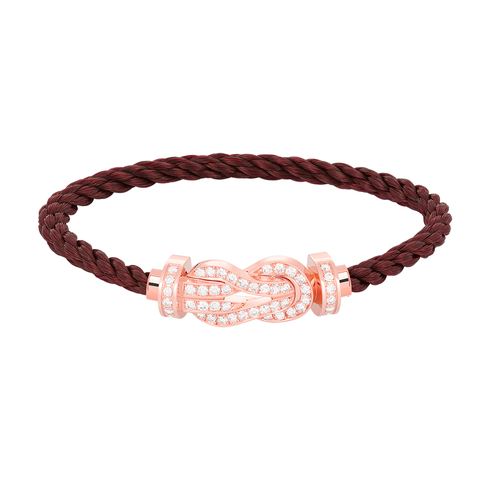 [Leaves]LARGE 8-FIGURE BUCKLE FULL DIAMOND BRACELET - ROSE GOLD