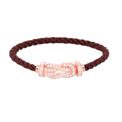 [Leaves]LARGE 8-FIGURE BUCKLE FULL DIAMOND BRACELET - ROSE GOLD