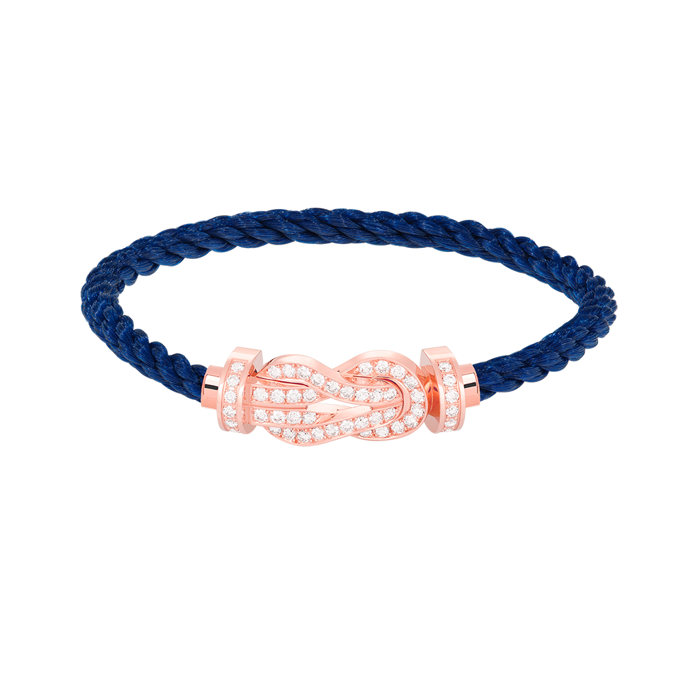 [Leaves]LARGE 8-FIGURE BUCKLE FULL DIAMOND BRACELET - ROSE GOLD