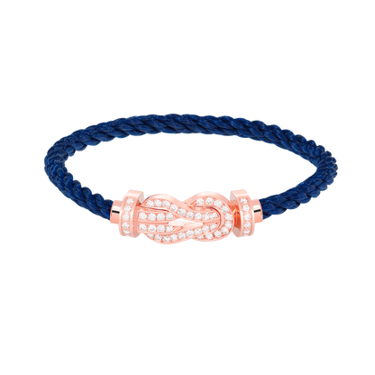 [Leaves]LARGE 8-FIGURE BUCKLE FULL DIAMOND BRACELET - ROSE GOLD