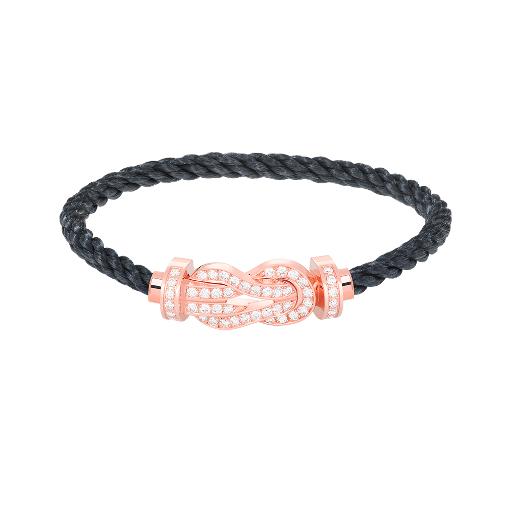 [Leaves]LARGE 8-FIGURE BUCKLE FULL DIAMOND BRACELET - ROSE GOLD