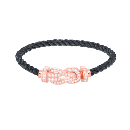 [Leaves]LARGE 8-FIGURE BUCKLE FULL DIAMOND BRACELET - ROSE GOLD