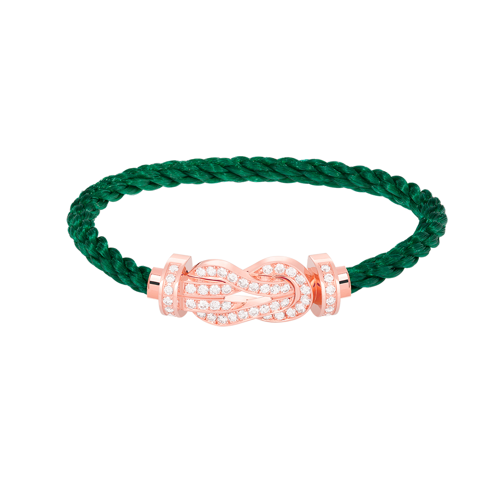 [Leaves]LARGE 8-FIGURE BUCKLE FULL DIAMOND BRACELET - ROSE GOLD