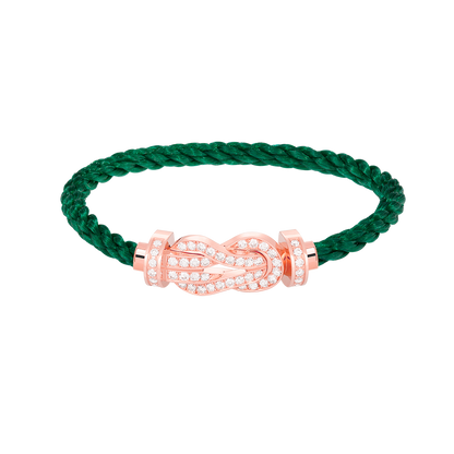[Leaves]LARGE 8-FIGURE BUCKLE FULL DIAMOND BRACELET - ROSE GOLD