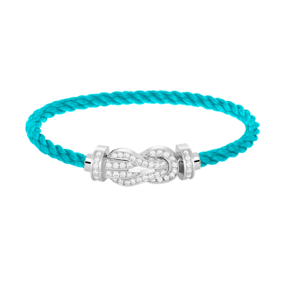 [Leaves]LARGE 8-FIGURE BUCKLE FULL DIAMOND BRACELET -WHITE GOLD