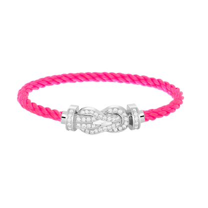 [Leaves]LARGE 8-FIGURE BUCKLE FULL DIAMOND BRACELET -WHITE GOLD