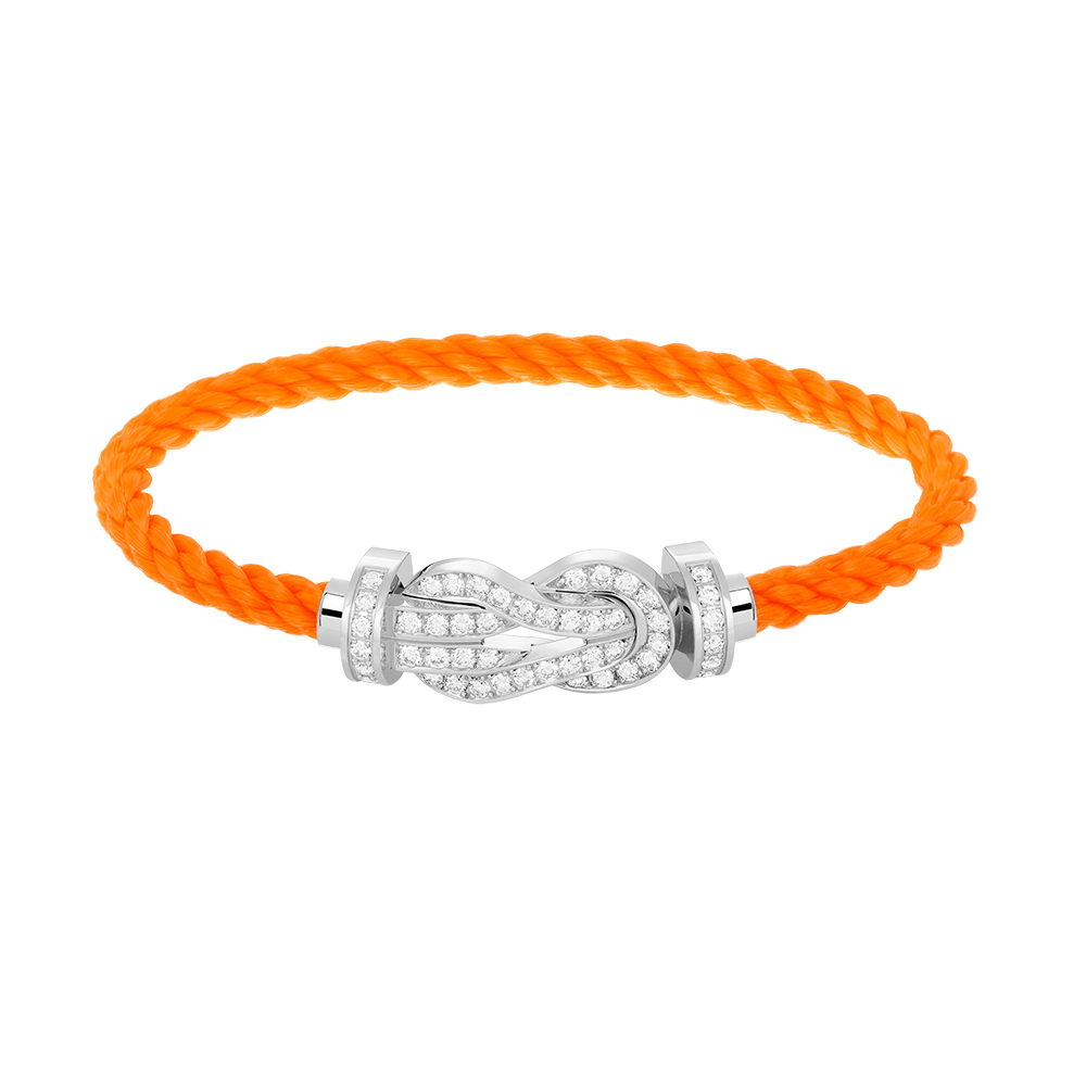 [Leaves]LARGE 8-FIGURE BUCKLE FULL DIAMOND BRACELET -WHITE GOLD