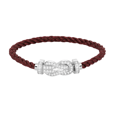 [Leaves]LARGE 8-FIGURE BUCKLE FULL DIAMOND BRACELET -WHITE GOLD