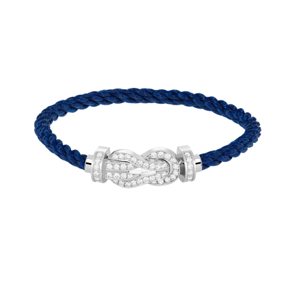 [Leaves]LARGE 8-FIGURE BUCKLE FULL DIAMOND BRACELET -WHITE GOLD