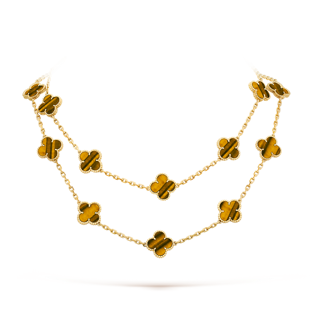 [Leaves]CLOVER 20 MOTIFS TIGER EYE ROSE GOLD