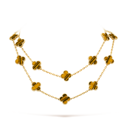 [Leaves]CLOVER 20 MOTIFS TIGER EYE ROSE GOLD
