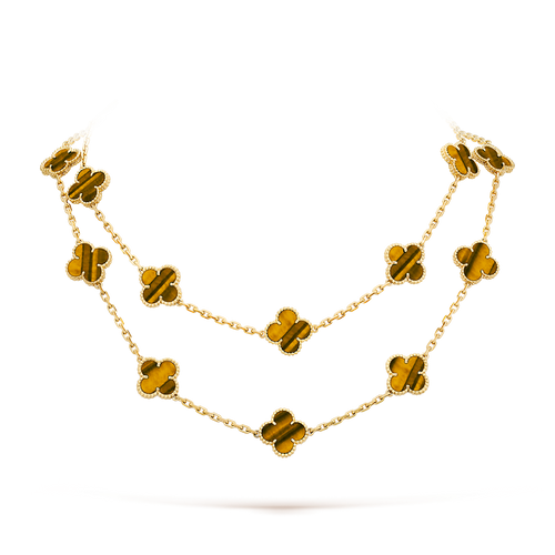 [Leaves]CLOVER 20 MOTIFS TIGER EYE ROSE GOLD
