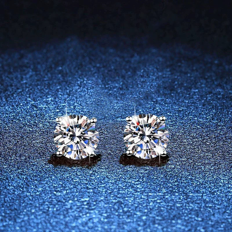 [Leaves]FOUR-PRONG MOISSANITE EARRINGS