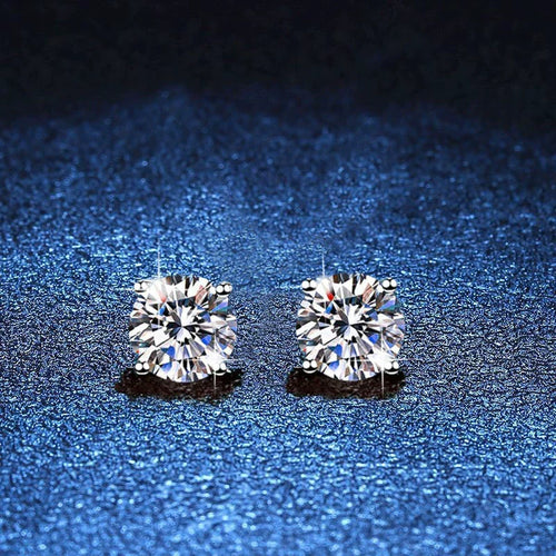 [Leaves]FOUR-PRONG MOISSANITE EARRINGS